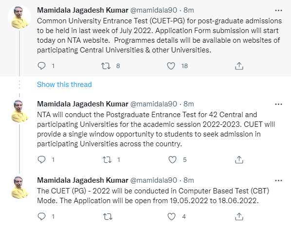 Cuet Pg 2022 Applications To Begin Today Exams By 3rd Week Of July Confirms Ugc Chairman 2294